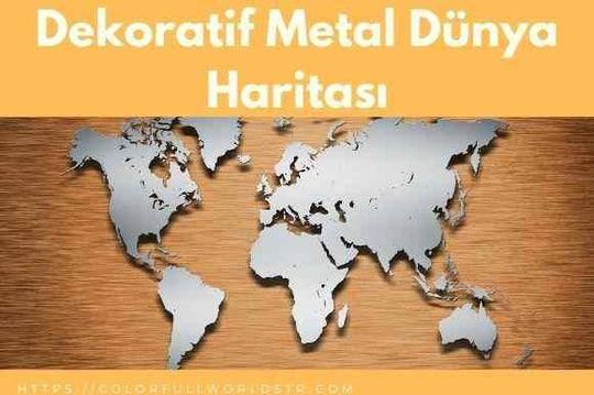 Dekoratif Metal Dünya Haritası