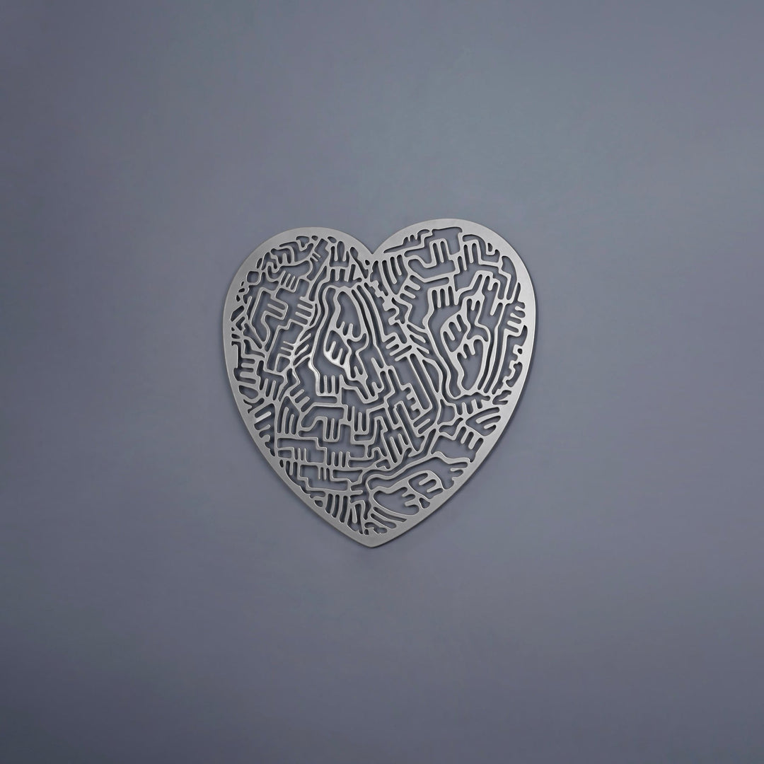 Labirent Kalp Metal Duvar Dekoru