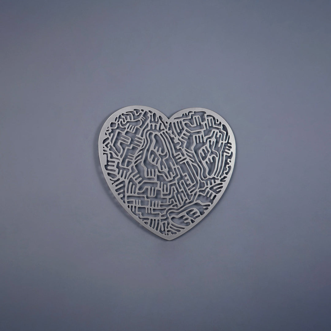 Labirent Kalp Metal Duvar Dekoru