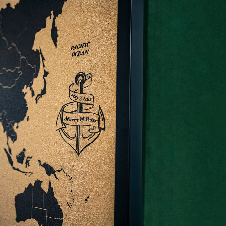 Mantar Dünya Haritası - Çerçeveli Kişiselleştirilebilir Tasarım