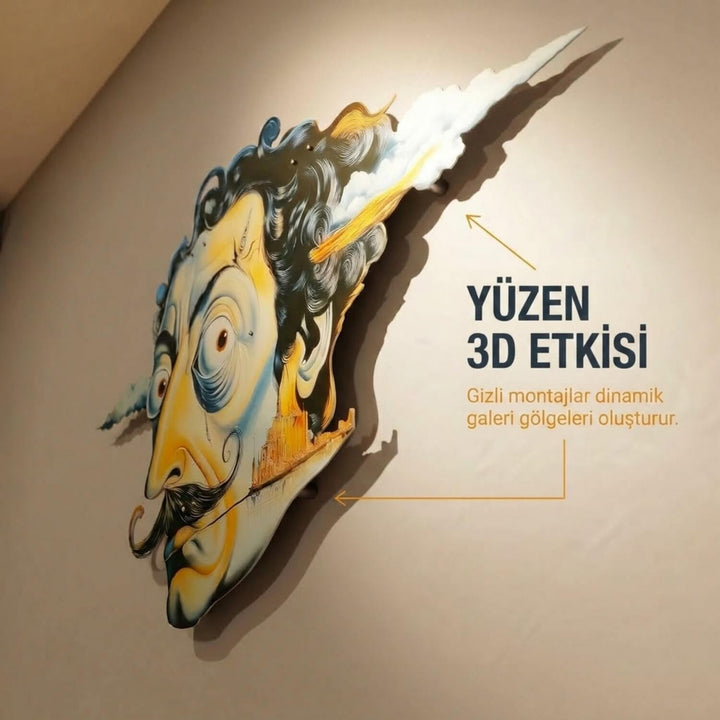 Sürrealist Dali Metal Tablo - UV Baskılı Modern Duvar Dekoru