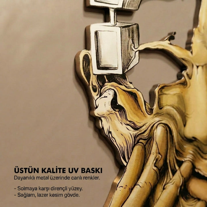 Sürrealist Silüet Metal Tablo - UV Baskılı Modern Duvar Dekoru