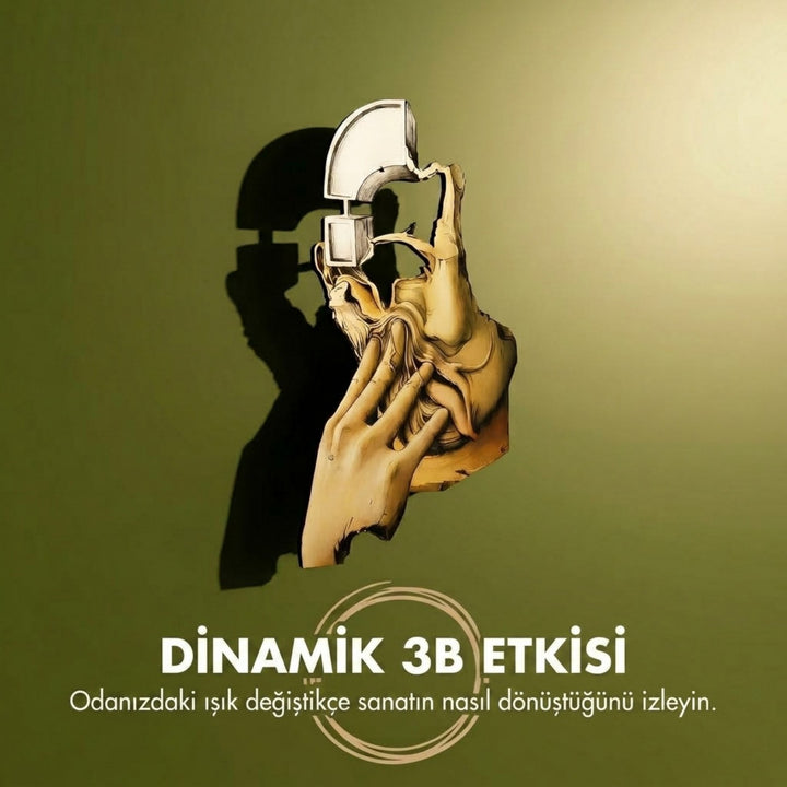 Sürrealist Silüet Metal Tablo - UV Baskılı Modern Duvar Dekoru