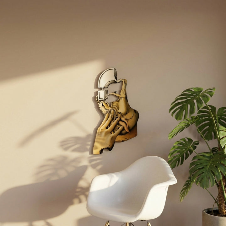 Sürrealist Silüet Metal Tablo - UV Baskılı Modern Duvar Dekoru