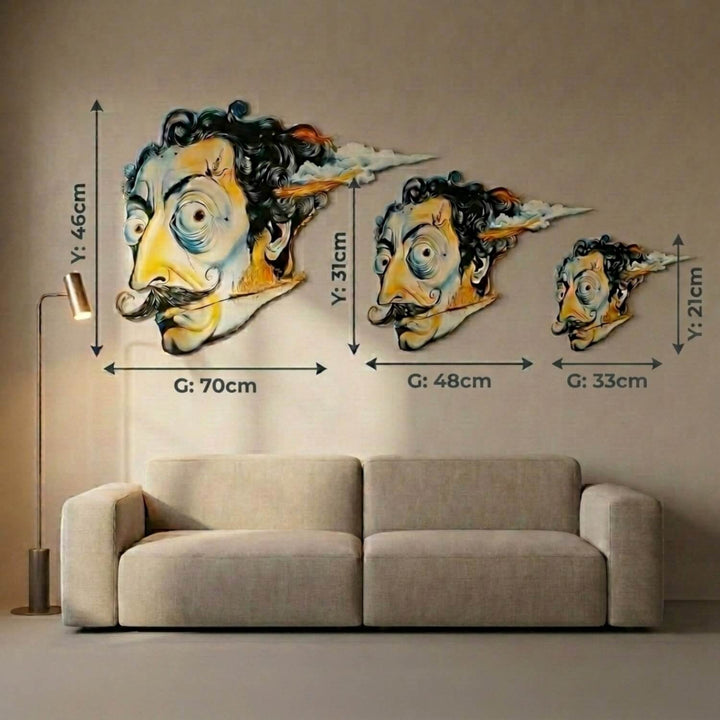 Sürrealist Dali Metal Tablo - UV Baskılı Modern Duvar Dekoru
