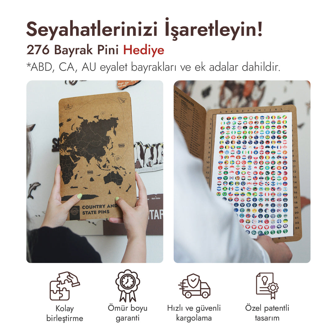 ahsap dunya haritasi ile ilgili bilgilendirme gorseli colorfulworldstr