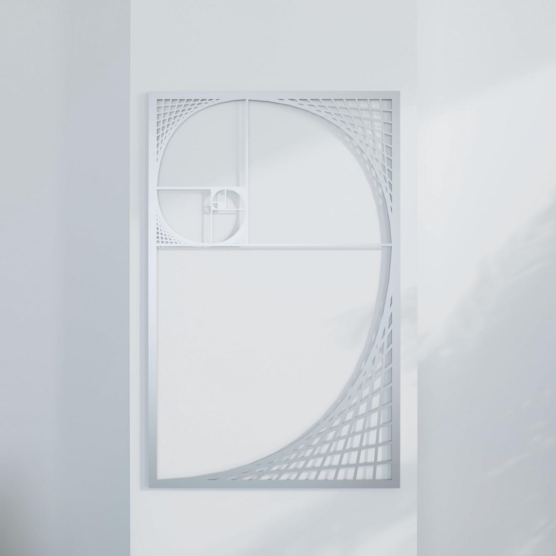 altin-oran-fibonacci-spirali-gumus-metal-tablo-modern-geometrik-duvar-susu-colorfullworldstr