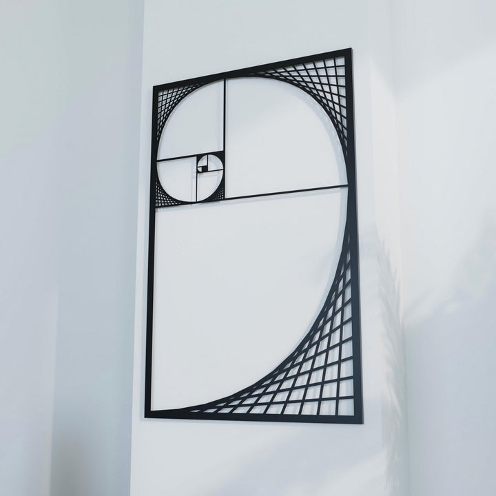 altin-oran-fibonacci-spirali-siyah-metal-tablo-modern-geometrik-duvar-dekoru-colorfullworldstr