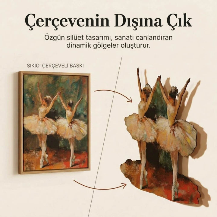balerin figurlu uv baskili metal tablo  cercevesiz tasarimi sayesinde ozgun bir durusa sahiptir colorfullworldstr