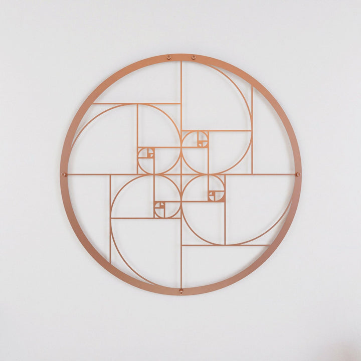 fibonacci-dizisi-bakir-metal-tablo-modern-geometrik-duvar-dekoru-colorfullworldstr