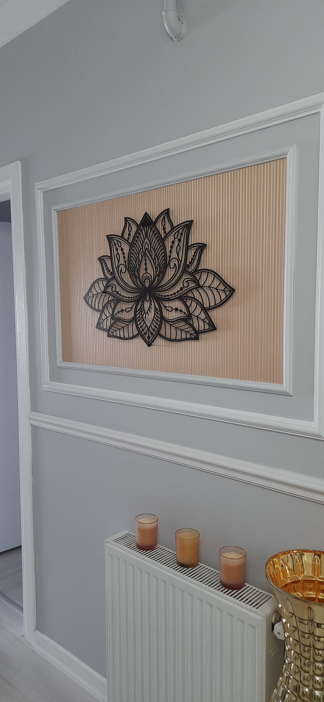3D Mandala Lotus Duvar Tablosu-Dekoratif Metal Tablo - müşteri fotoğrafı