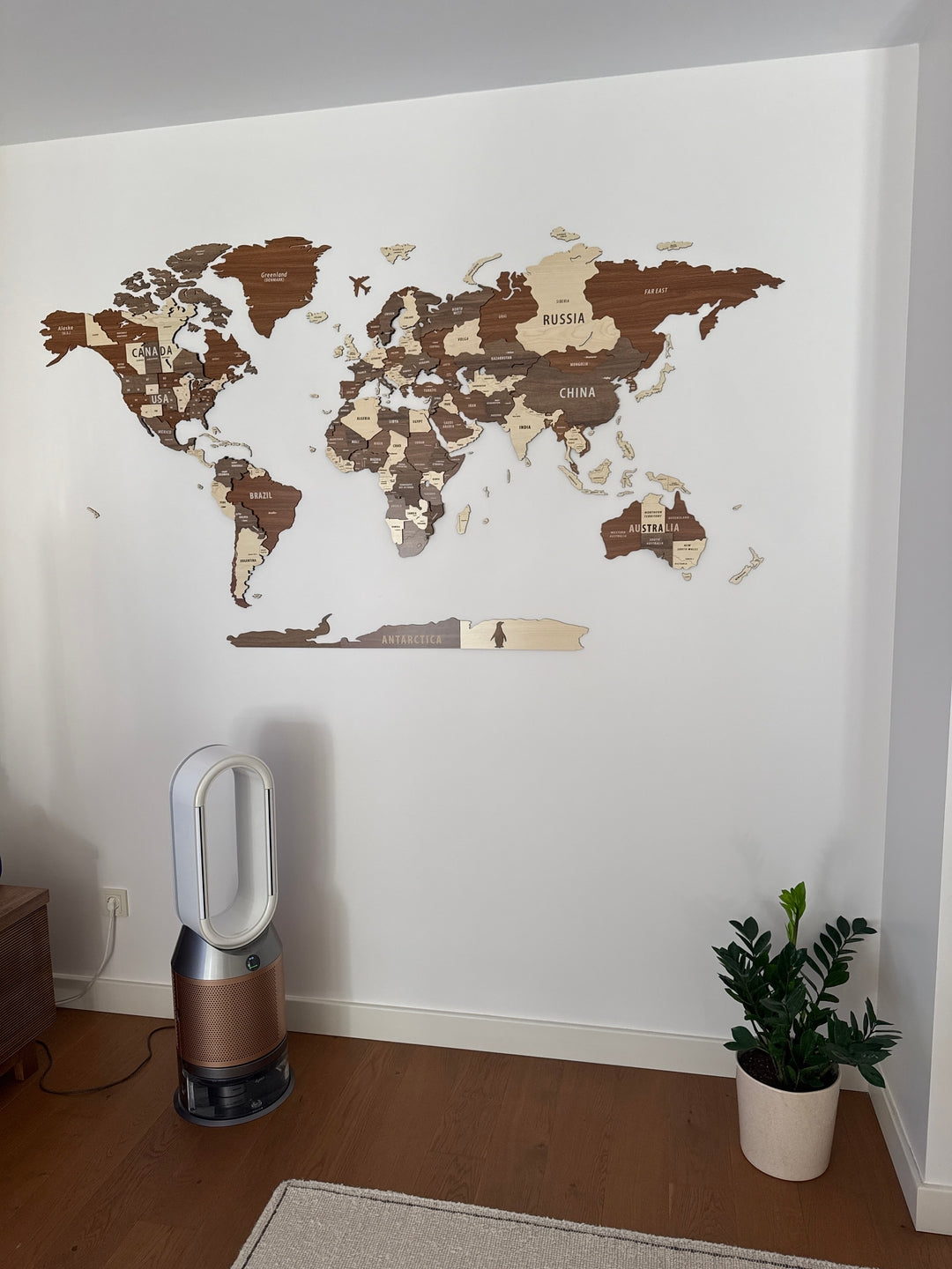 Ahşap Dünya Haritası - Çok Katmanlı 3D Ahşap Duvar Dekoru (Mixed) - müşteri fotoğrafı