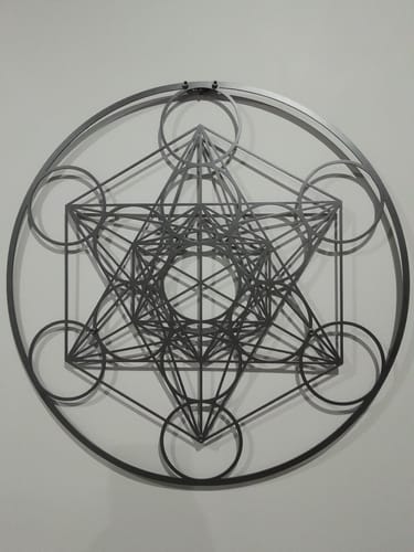 Metatron Küpü Geometrik Duvar Tablosu - Metal Dekoratif - müşteri fotoğrafı