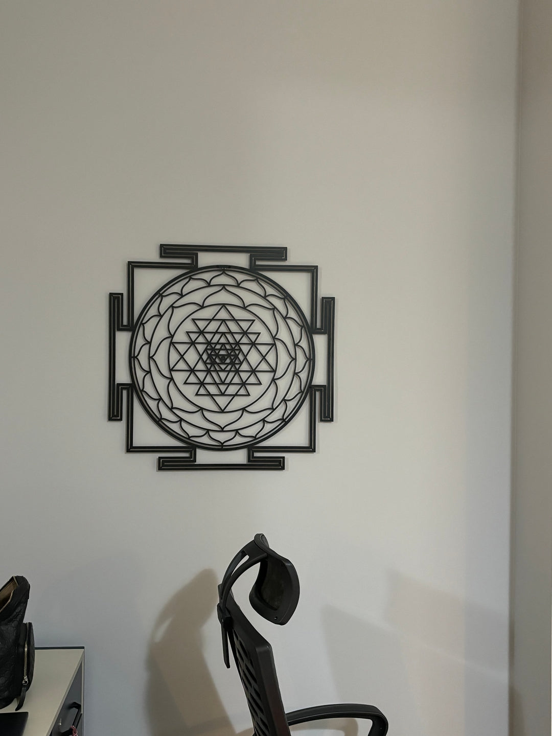 Sri Yantra Duvar Tablosu - Kare Metal Tablo - müşteri fotoğrafı