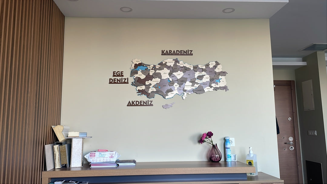 Türkiye Siyasi Haritası - Ahşap 3D Harita, Ofis Duvar Dekoru - müşteri fotoğrafı