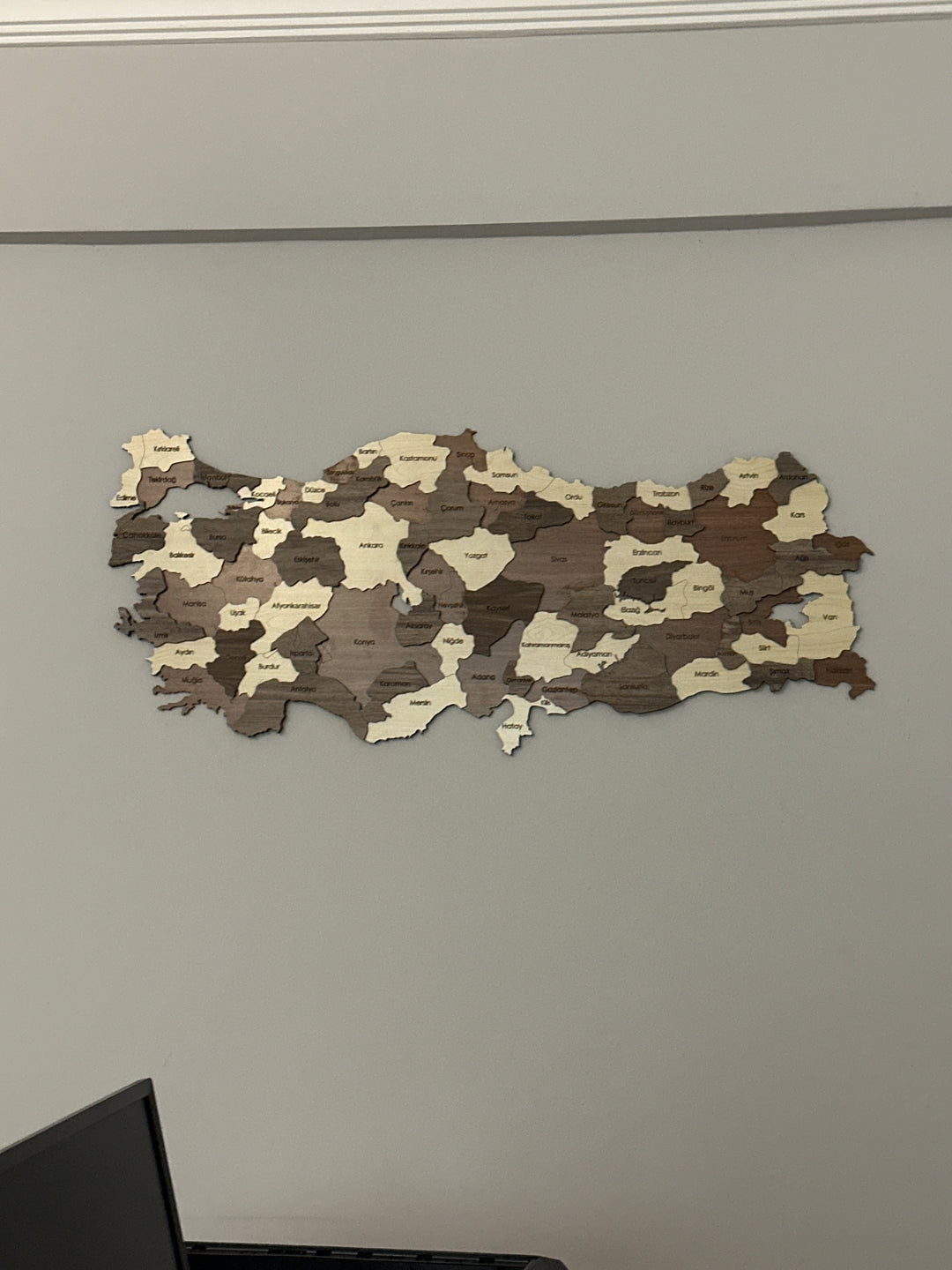 Türkiye Siyasi Haritası - Ahşap 3D Harita, Ofis Duvar Dekoru - müşteri fotoğrafı