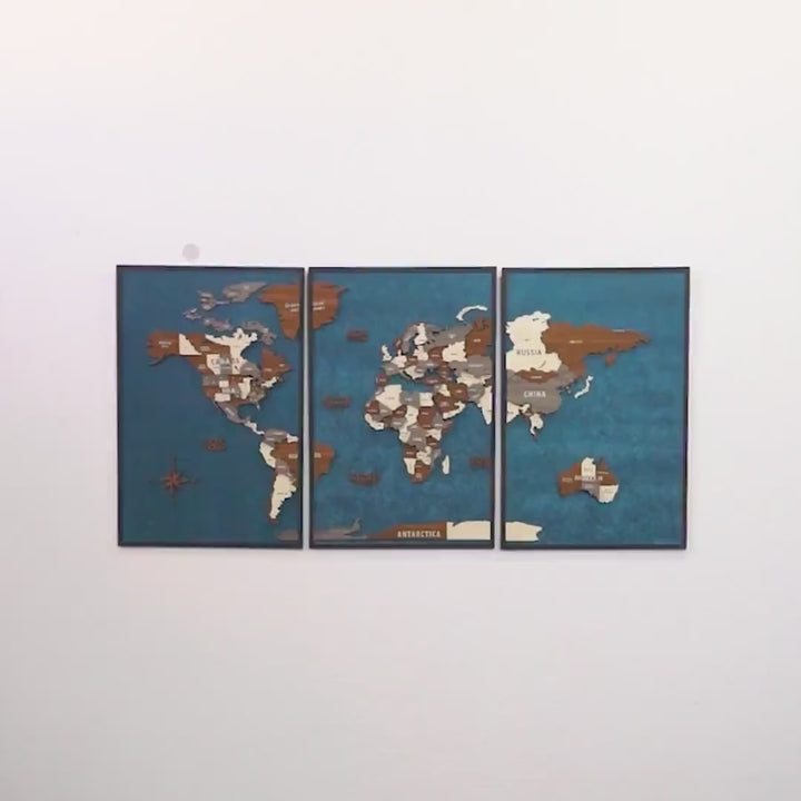 close-up-detail-of-3d-multi-layered-wooden-world-map-artwork