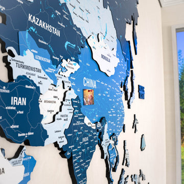 Navy haritada Çin, İran ve Kazakistan bölgesinin katmanlı yakın çekimi