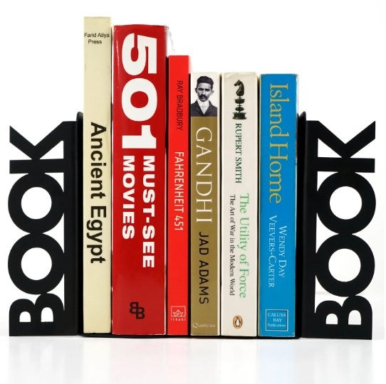 BOOK Yazılı Metal Kitap Tutucu & Bookend