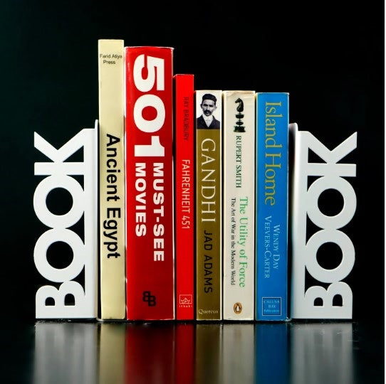 BOOK Yazılı Metal Kitap Tutucu & Bookend