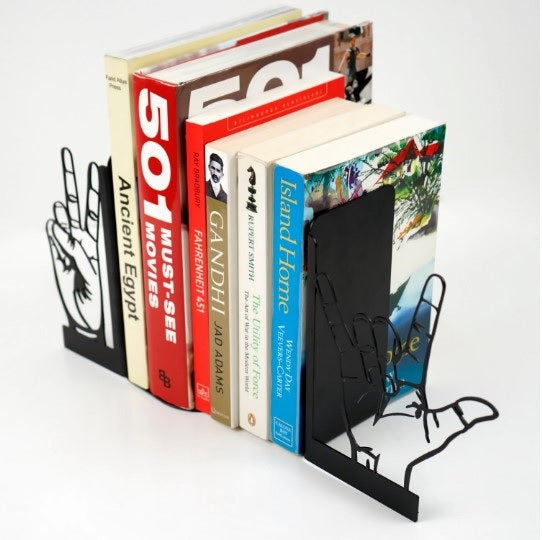 Zafer ve Aşk İşaretli Metal Kitap Tutucu & Bookend