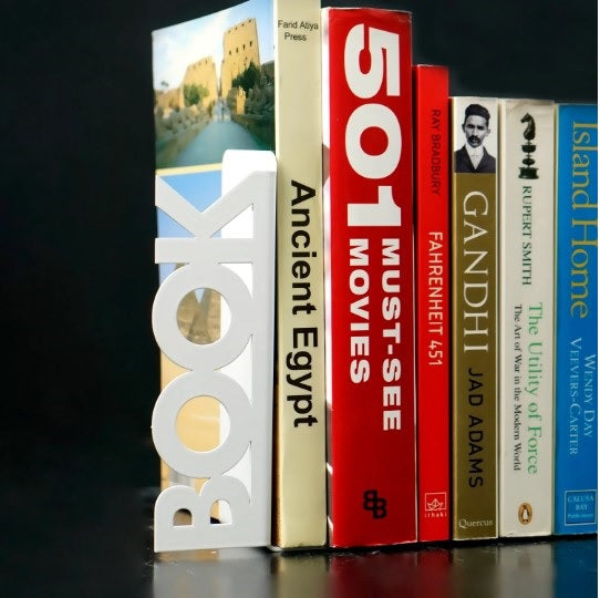 BOOK Yazılı Metal Kitap Tutucu & Bookend