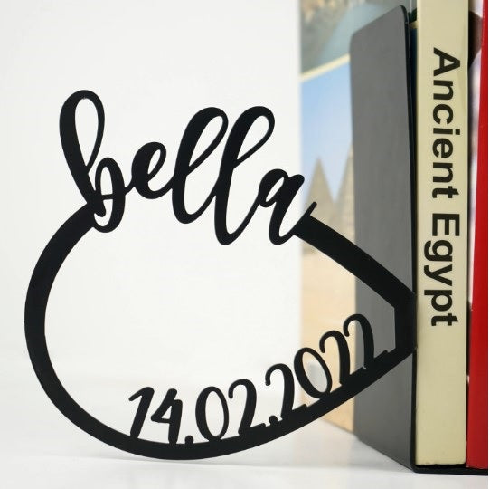 Kişiye Özel Sonsuzluk ve Kalp Temalı Metal Kitap Tutucu & Bookend