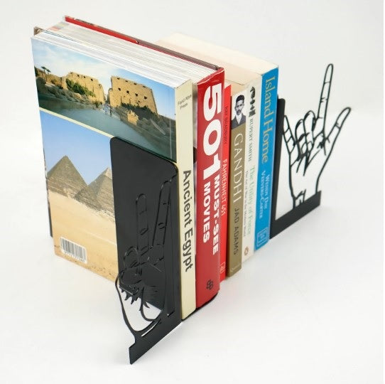 Zafer ve Aşk İşaretli Metal Kitap Tutucu & Bookend