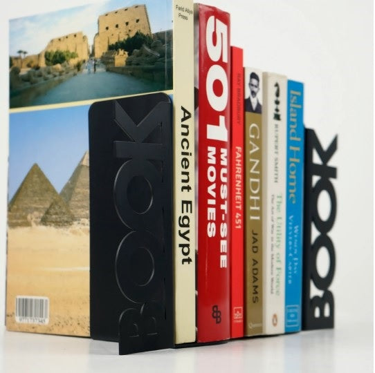 BOOK Yazılı Metal Kitap Tutucu & Bookend