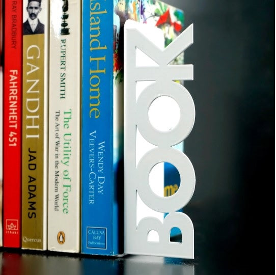 BOOK Yazılı Metal Kitap Tutucu & Bookend