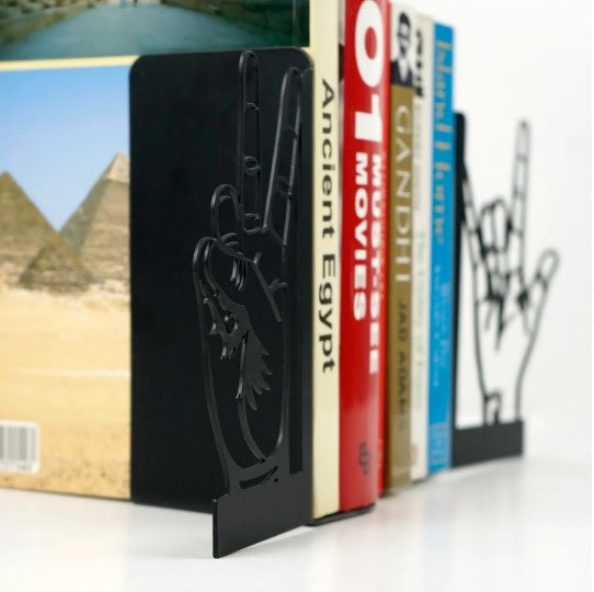 Zafer ve Aşk İşaretli Metal Kitap Tutucu & Bookend