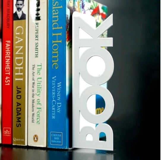 BOOK Yazılı Metal Kitap Tutucu & Bookend