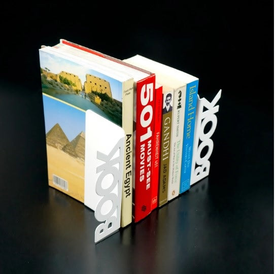 BOOK Yazılı Metal Kitap Tutucu & Bookend