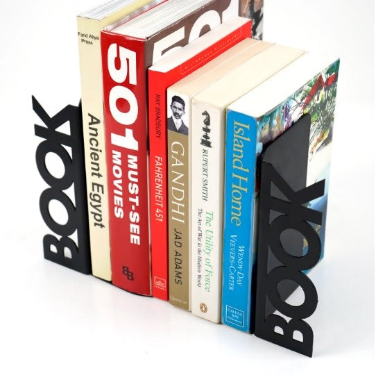 BOOK Yazılı Metal Kitap Tutucu & Bookend