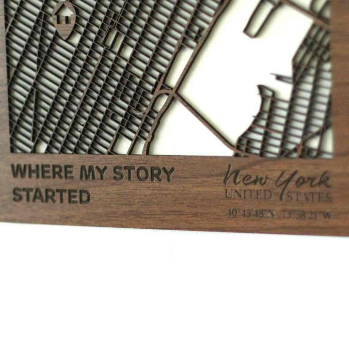 Kişiselleştirilmiş Sokak Haritası - İki Katmanlı - Dikdörtgen - ColorfullWorlds