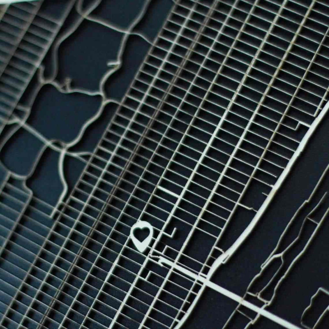 Kişiselleştirilmiş Sokak Haritası - İki Katmanlı - Kare - ColorfullWorlds