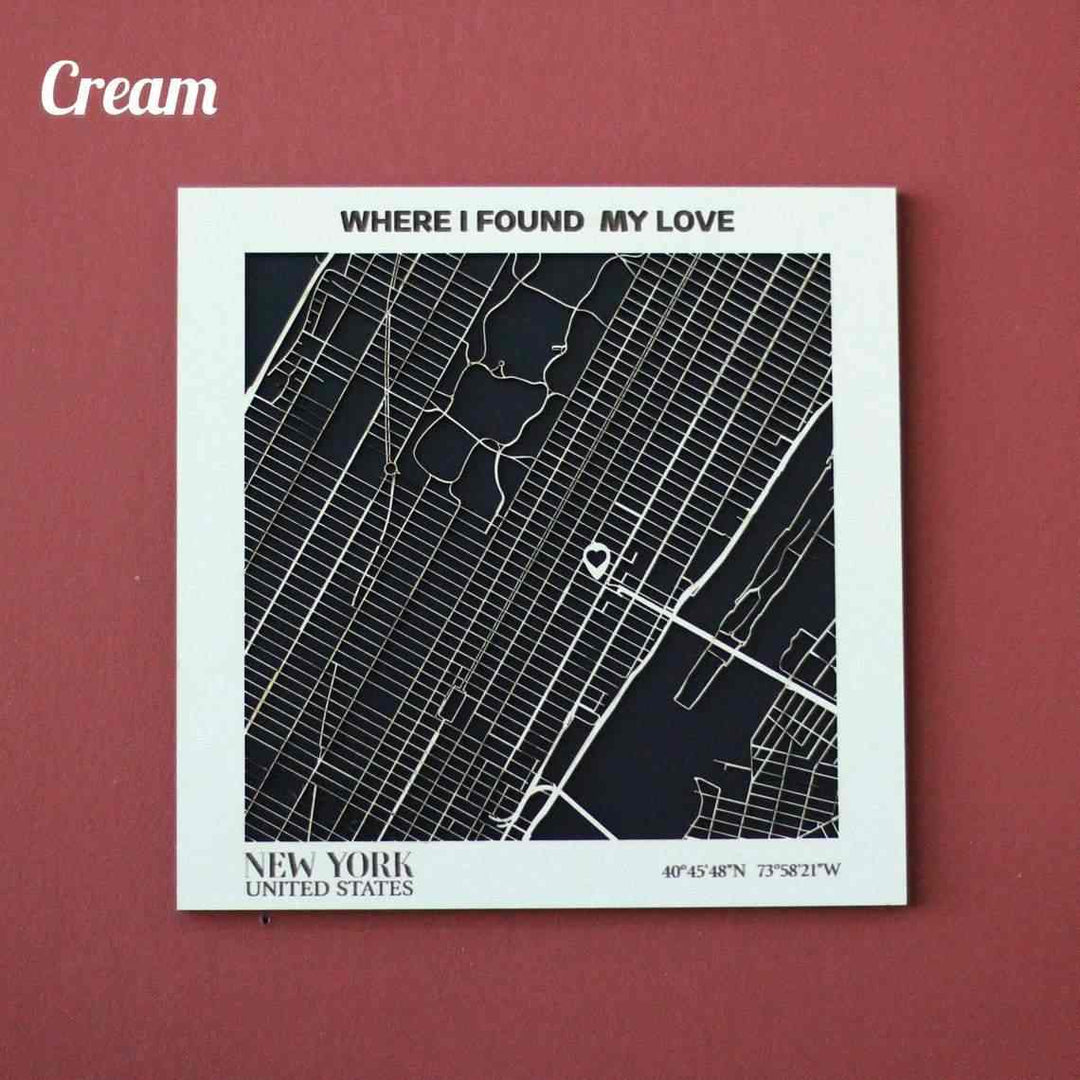 Kişiselleştirilmiş Sokak Haritası - İki Katmanlı - Kare - ColorfullWorlds