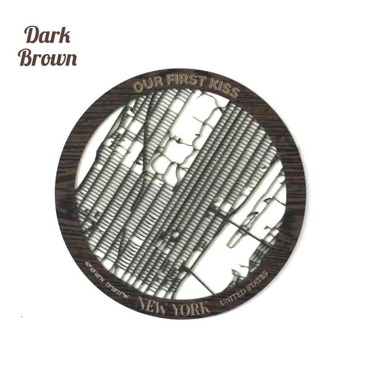 Kişiselleştirilmiş Sokak Haritası - İki Katmanlı - Yuvarlak - ColorfullWorlds