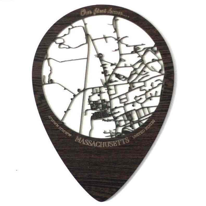 Kişiselleştirilmiş Sokak Haritası - İki Katmanlı - Pin Şekilli - ColorfullWorlds