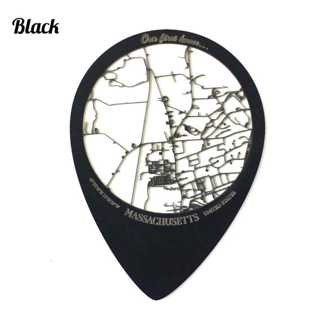 Kişiselleştirilmiş Sokak Haritası - İki Katmanlı - Pin Şekilli - ColorfullWorlds