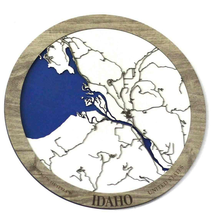 Kişiselleştirilmiş Ahşap Sokak Haritası - Üç Katmanlı - Yuvarlak - ColorfullWorlds