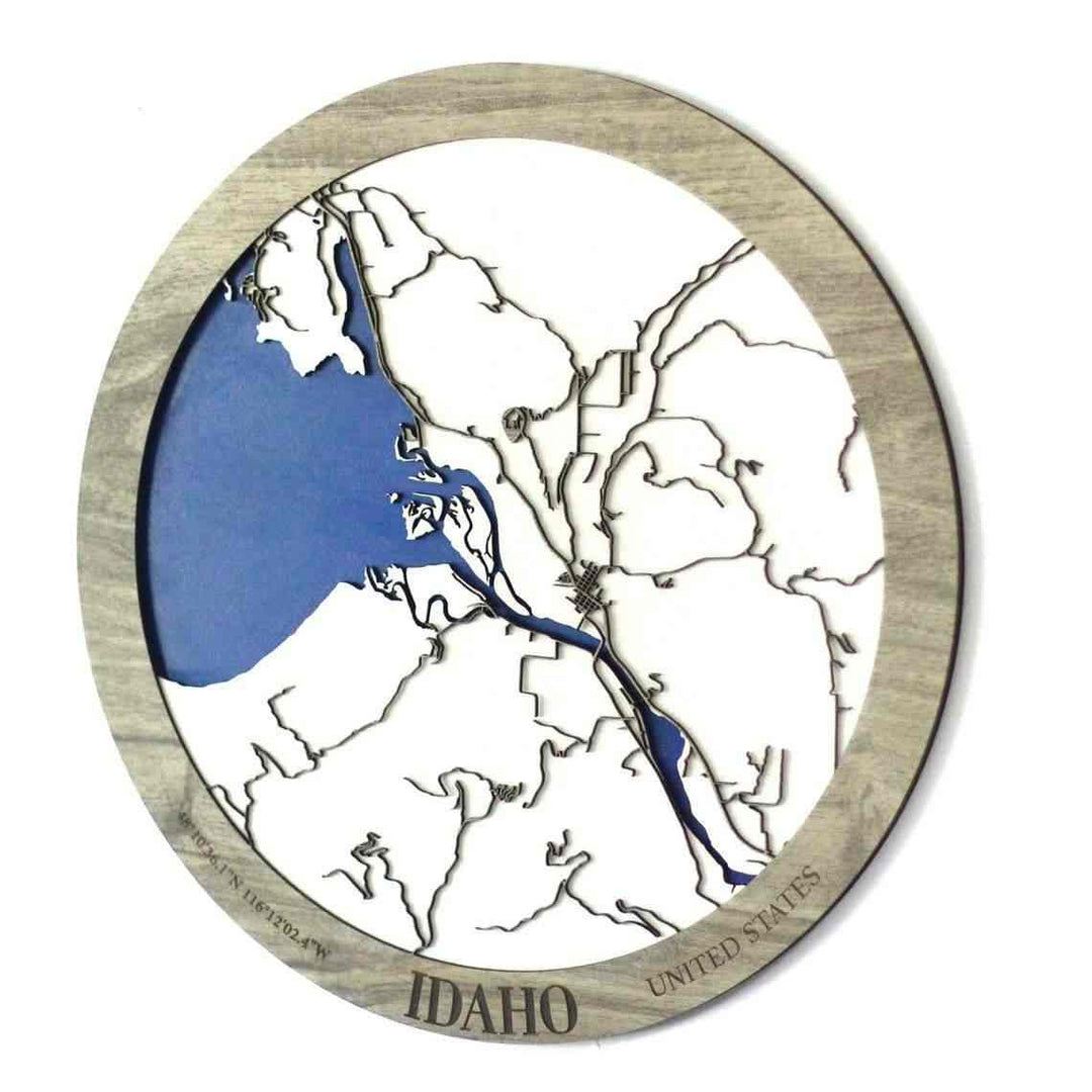 Kişiselleştirilmiş Ahşap Sokak Haritası - Üç Katmanlı - Yuvarlak - ColorfullWorlds