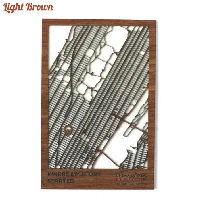 Kişiselleştirilmiş Sokak Haritası - İki Katmanlı - Dikdörtgen - ColorfullWorlds