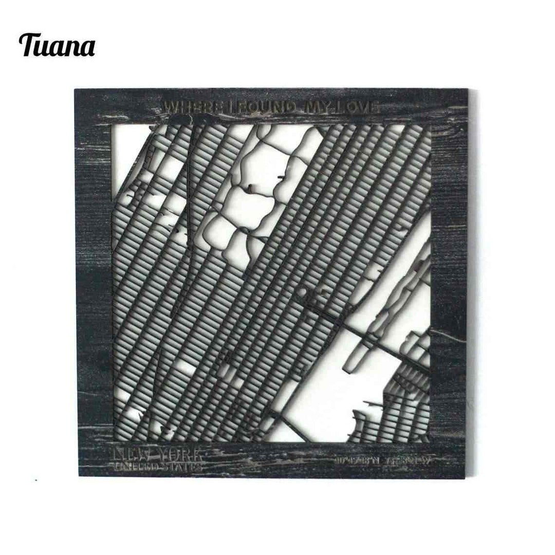 Kişiselleştirilmiş Sokak Haritası - İki Katmanlı - Kare - ColorfullWorlds