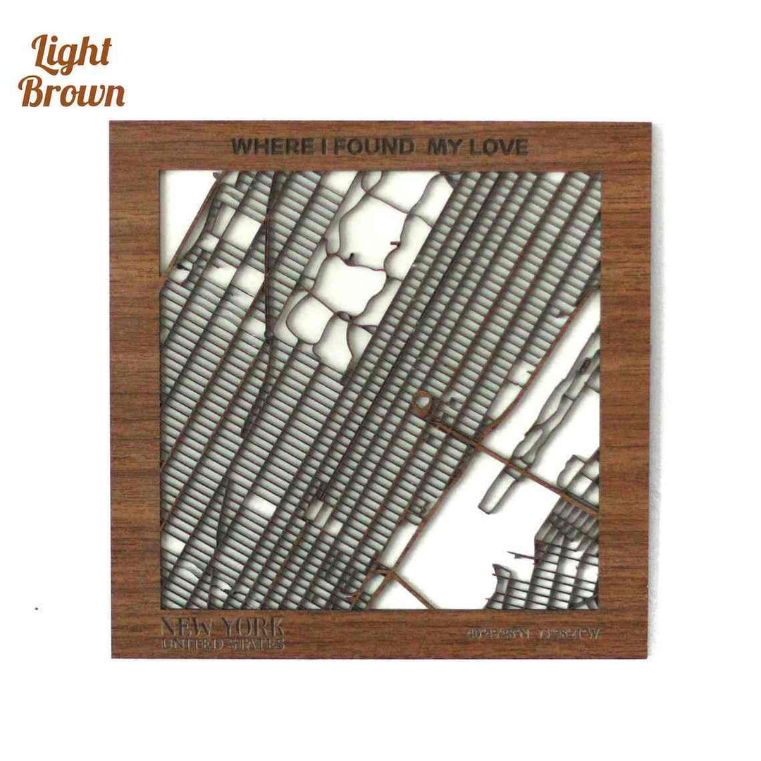 Kişiselleştirilmiş Sokak Haritası - İki Katmanlı - Kare - ColorfullWorlds