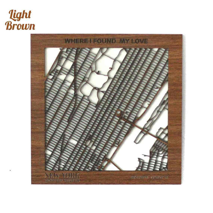 Kişiselleştirilmiş Sokak Haritası - İki Katmanlı - Kare - ColorfullWorlds