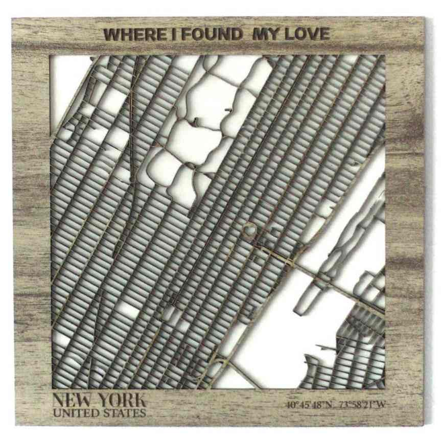 Kişiselleştirilmiş Sokak Haritası - İki Katmanlı - Kare - ColorfullWorlds