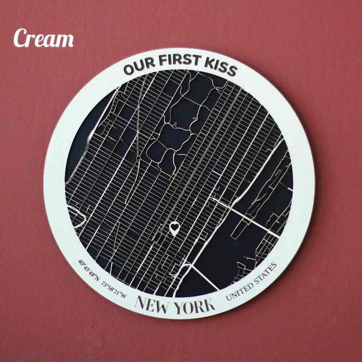 Kişiselleştirilmiş Sokak Haritası - İki Katmanlı - Yuvarlak - ColorfullWorlds