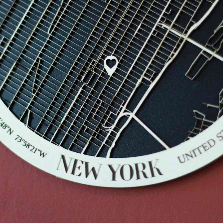 Kişiselleştirilmiş Sokak Haritası - İki Katmanlı - Yuvarlak - ColorfullWorlds