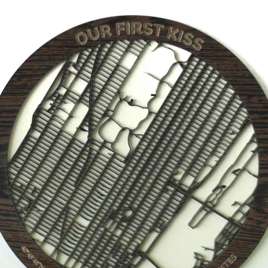 Kişiselleştirilmiş Sokak Haritası - İki Katmanlı - Yuvarlak - ColorfullWorlds